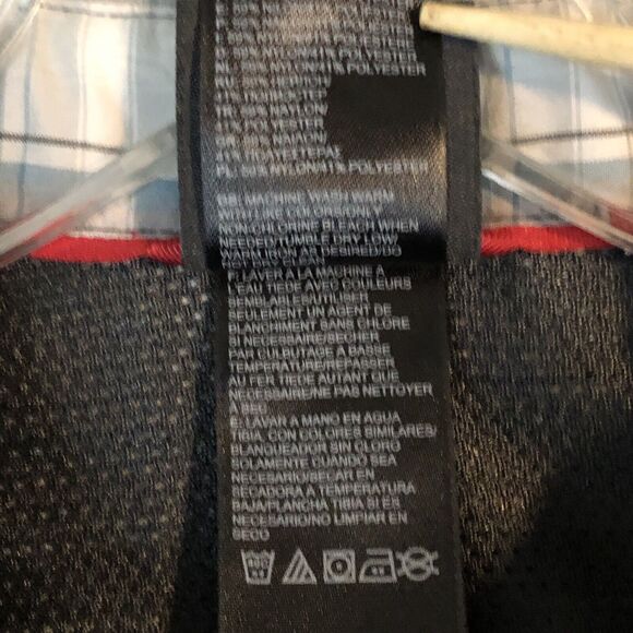 North Face Shirt Mens XL Gray Blue Plaid Pine Knot Woven Short Sleeve - Picture 6 of 9